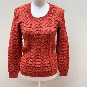 Custom Hand-knit Rust Wool Sweater